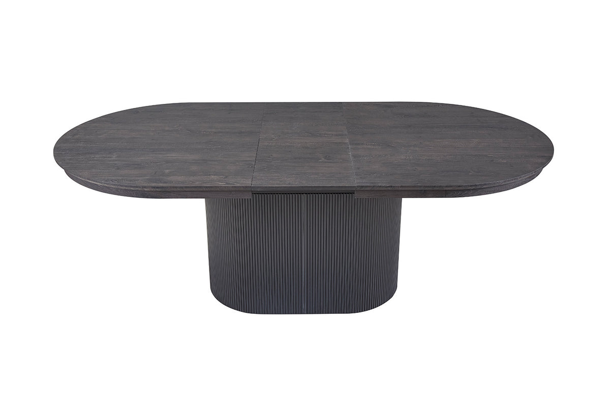 Rousseau - Uitschuifbare tafel Lagos 180-220 cm Ovaal Decor Donkerbruin - 75x220x110 cm