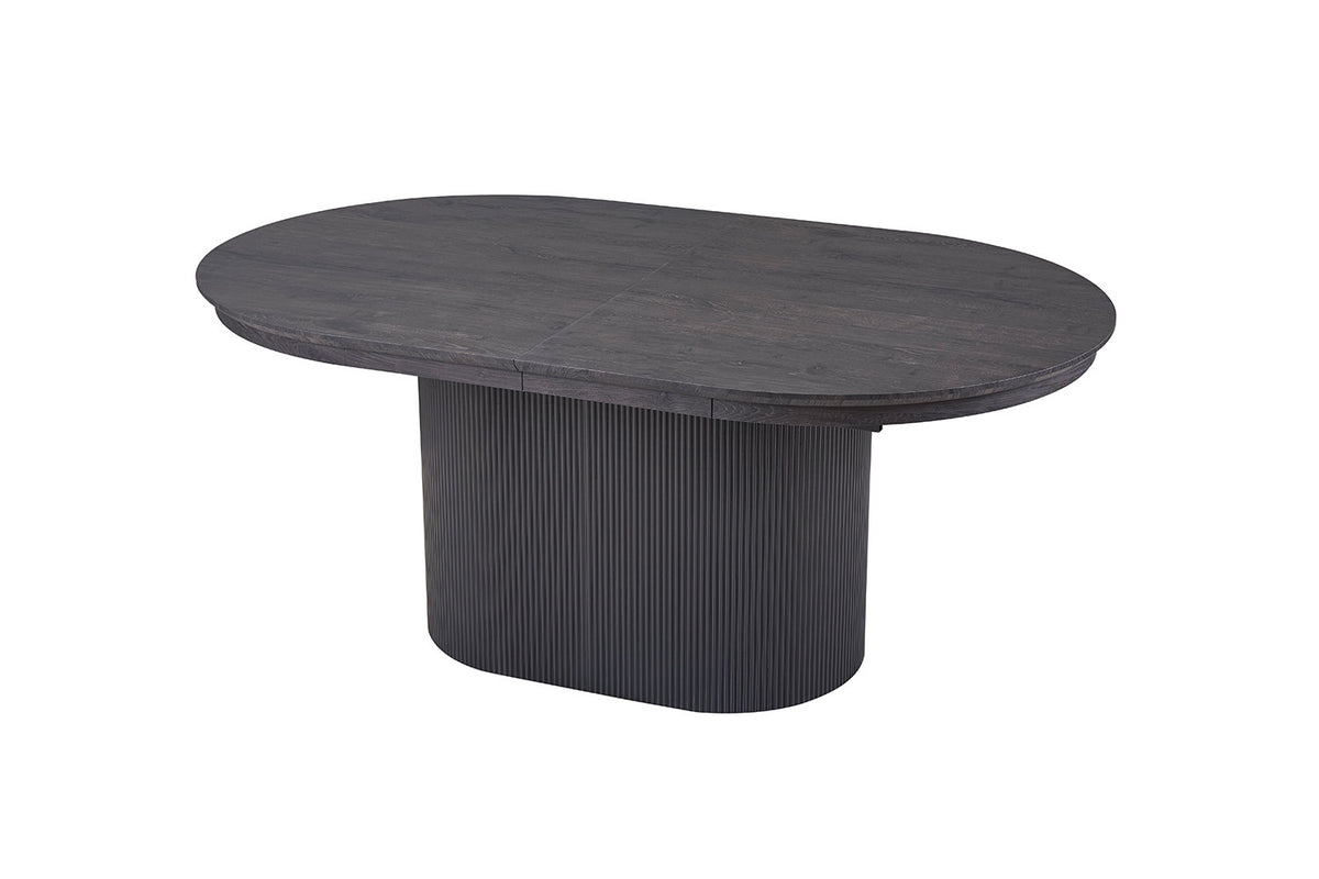 Rousseau - Uitschuifbare tafel Lagos 180-220 cm Ovaal Decor Donkerbruin - 75x220x110 cm