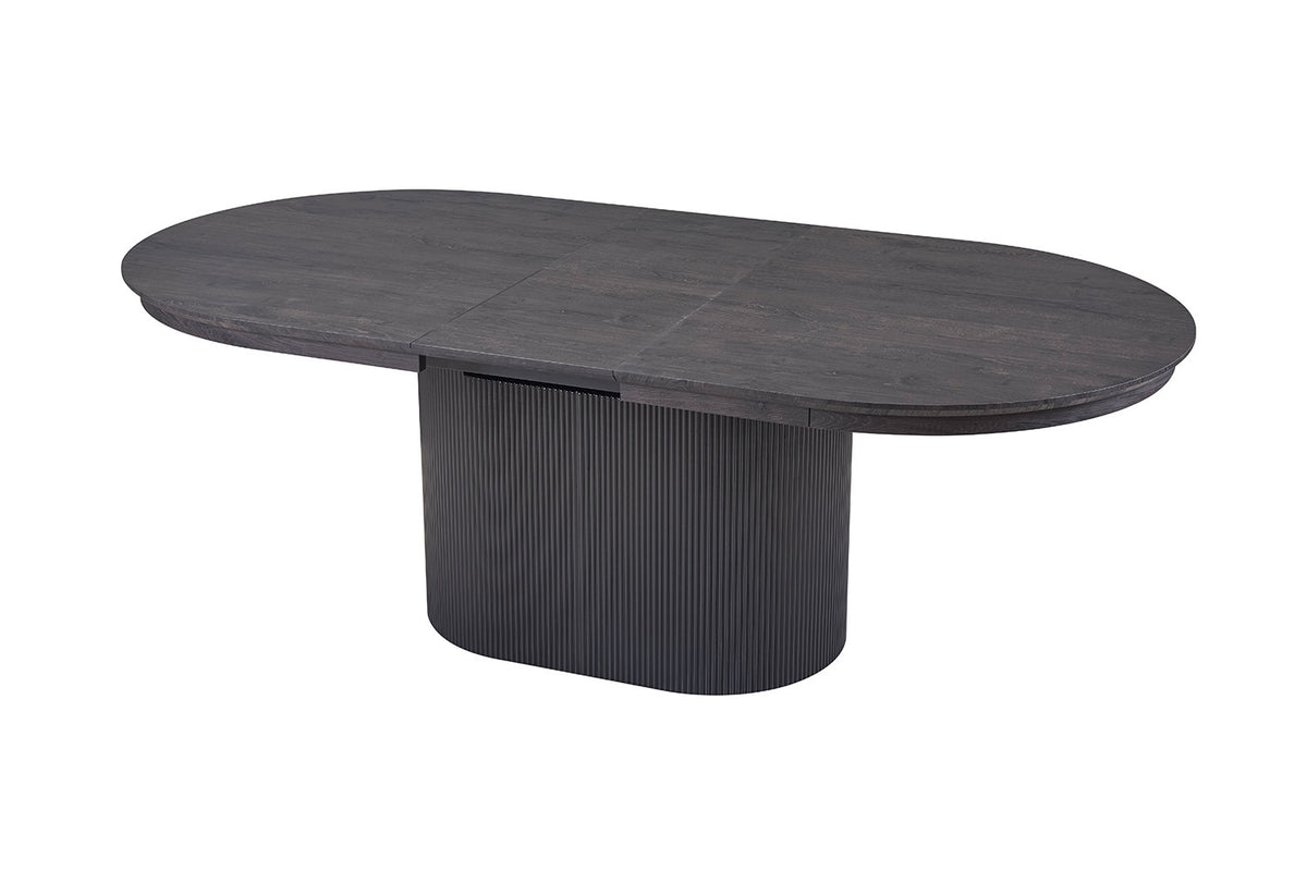 Rousseau - Uitschuifbare tafel Lagos 180-220 cm Ovaal Decor Donkerbruin - 75x220x110 cm