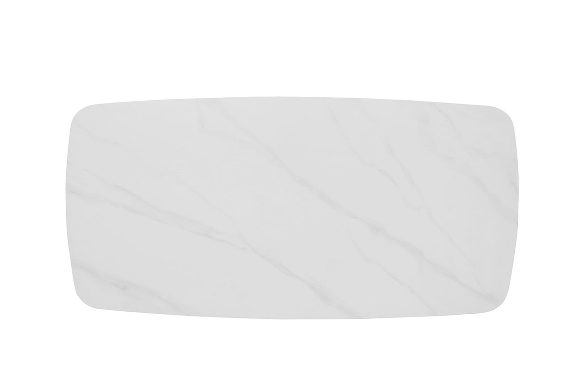 Rousseau - Table Apollo 180 cm Danois Ovale Pierre Blanc - 76x180x90cm