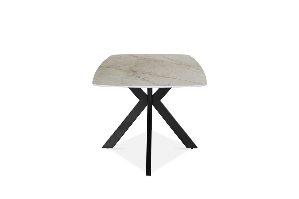 Rousseau - Table Apollo 180 cm Ovale Danois Pierre Brillante Shakespeare Beige - 76x180x90cm