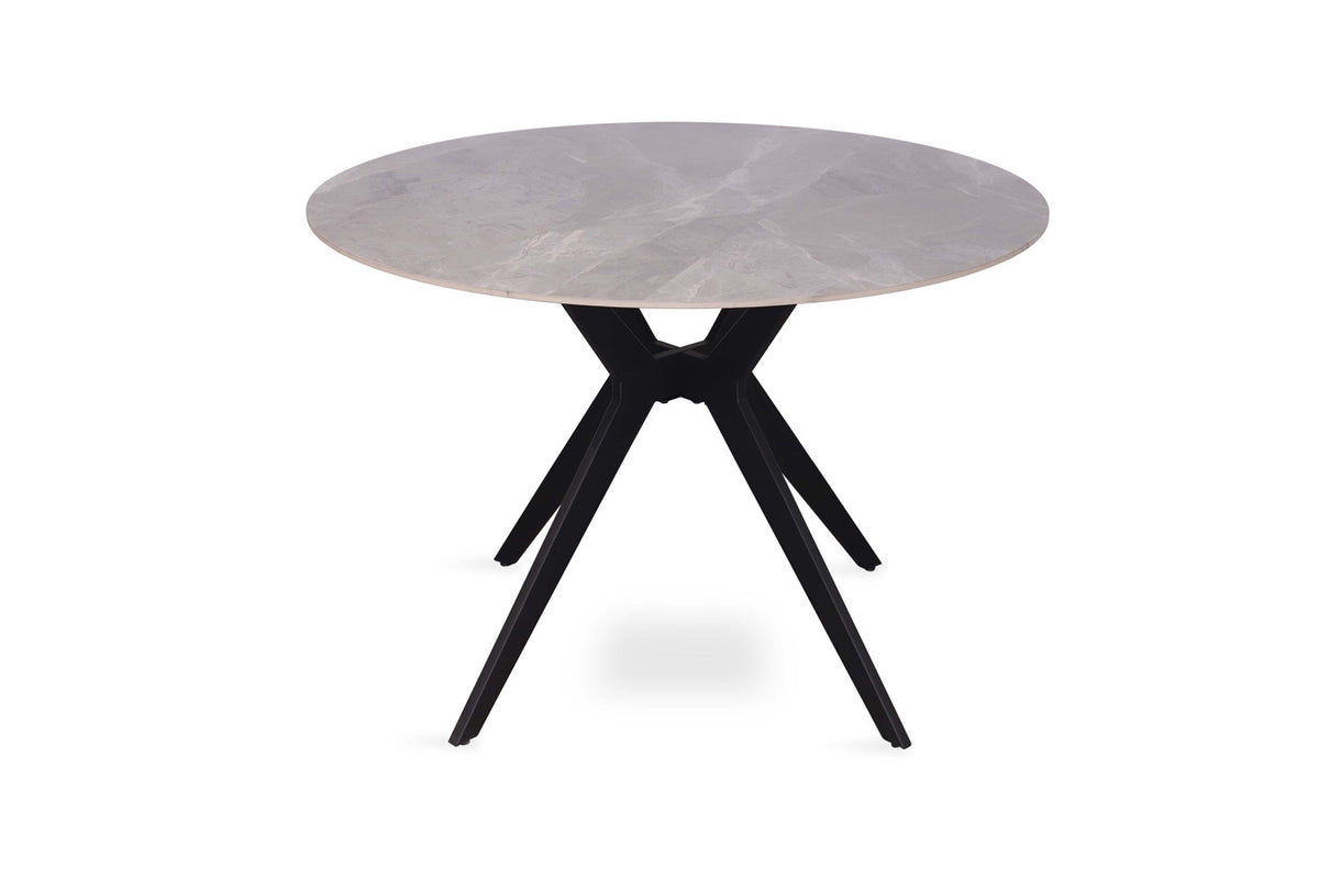Rousseau - Tafel Apollo 110 cm Rond Glanzend Steen Italian Grijs - 75.5x110x110cm