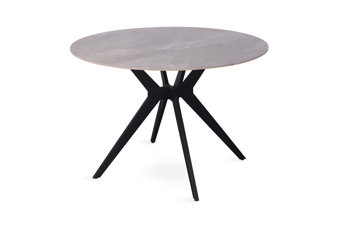 Rousseau - Tafel Apollo 110 cm Rond Glanzend Steen Italian Grijs - 75.5x110x110cm