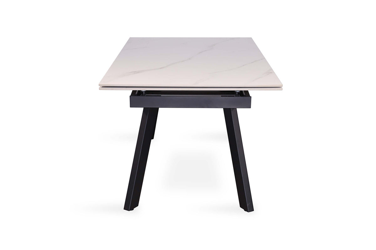 Rousseau - Table extensible Hera 160-240 cm Rectangulaire Pierre Blanc - 76x240x90cm