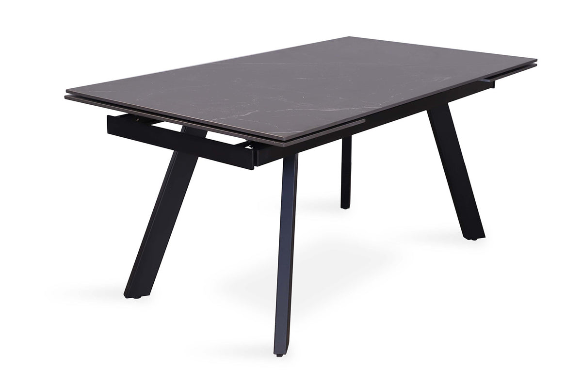 Rousseau - Uitschuifbare tafel Hera 160-240 cm Rechthoekig Steen Zwart - 76x240x90cm