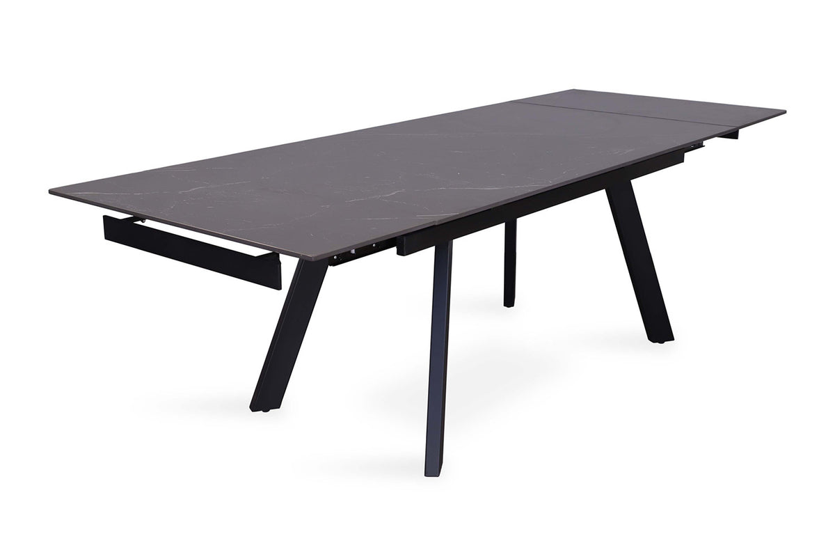 Rousseau - Uitschuifbare tafel Hera 160-240 cm Rechthoekig Steen Zwart - 76x240x90cm