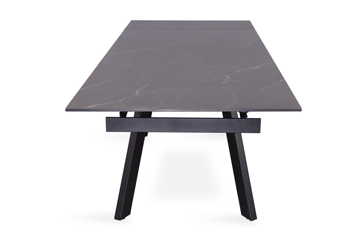Rousseau - Uitschuifbare tafel Hera 160-240 cm Rechthoekig Steen Zwart - 76x240x90cm