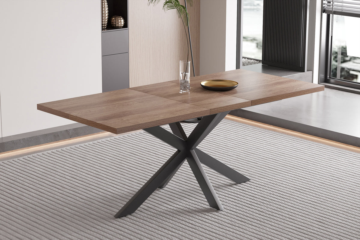 Rousseau - Uitschuifbare tafel Kos 160-200 cm Donkerbruin - 76x200x90 cm