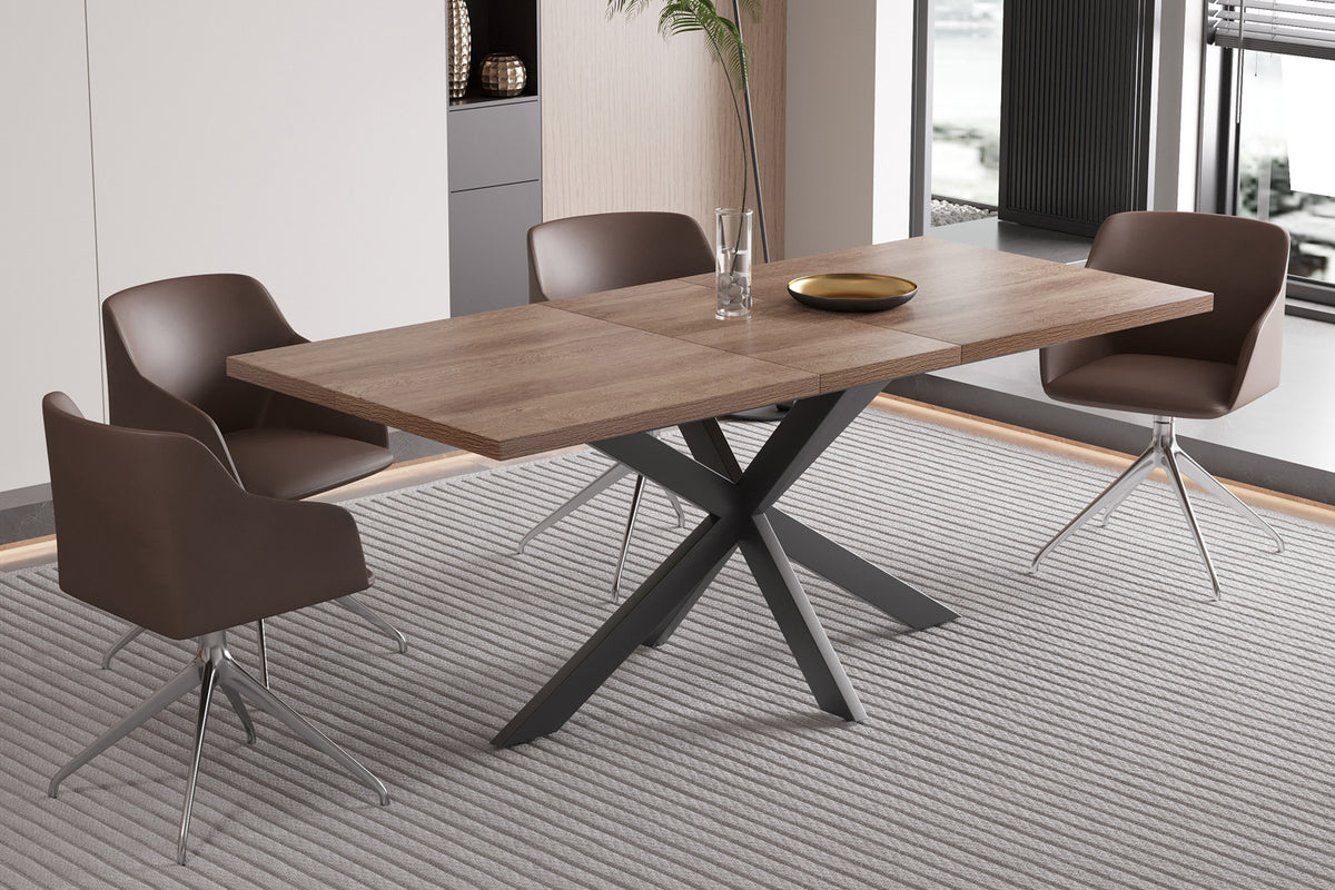 Rousseau - Uitschuifbare tafel Kos 160-200 cm Donkerbruin - 76x200x90 cm