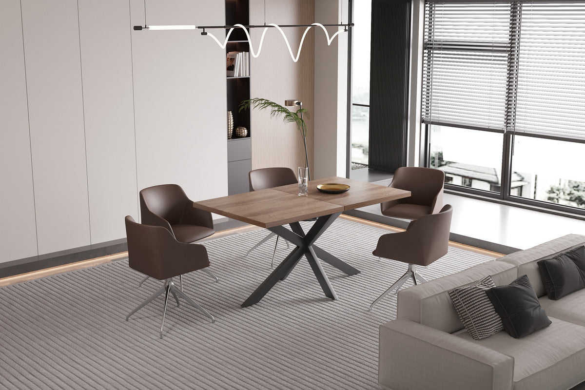 Rousseau - Uitschuifbare tafel Kos 160-200 cm Donkerbruin - 76x200x90 cm