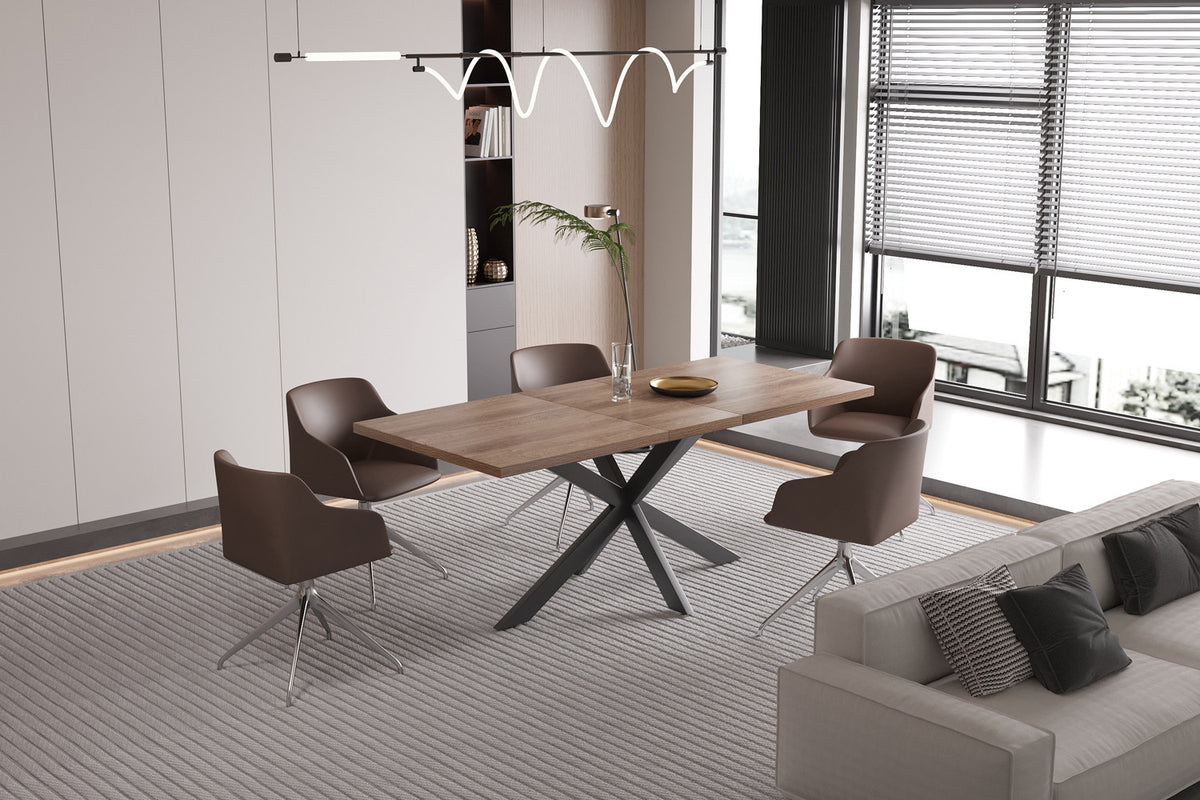 Rousseau - Uitschuifbare tafel Kos 160-200 cm Donkerbruin - 76x200x90 cm