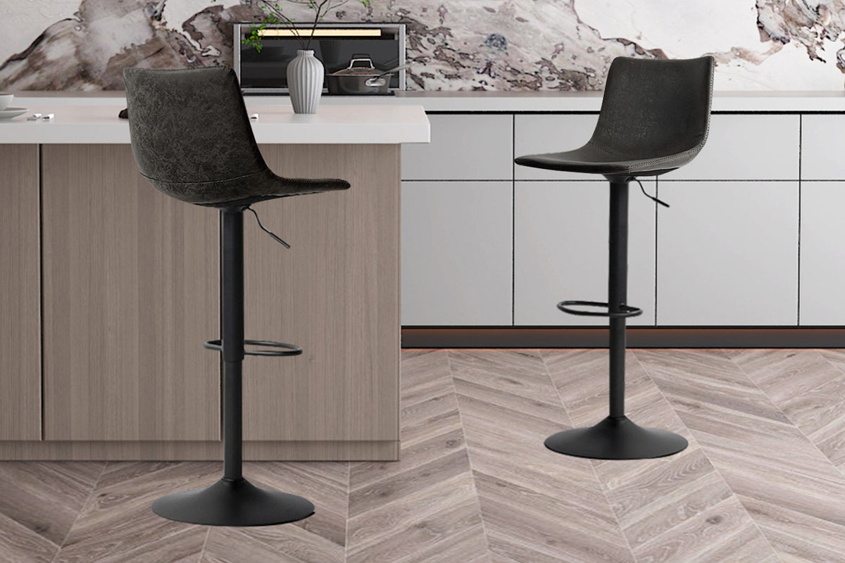 Rousseau - Barstoel Trevi PU Zwart - 88x41x47 cm