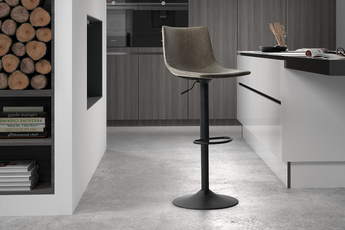 Rousseau - Barstoel Trevi PU Grijs - 88x41x47 cm
