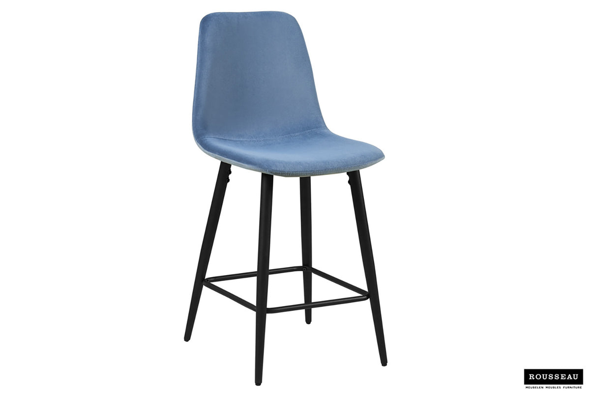 Rousseau - Barstoel Boy Fluweel Lichtblauw - 98x42x51.5 cm