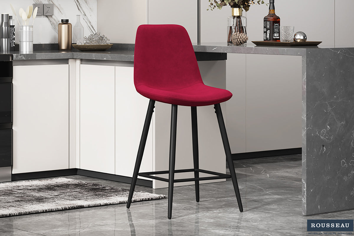 Rousseau - Counterstoel Boy Fluweel Bordeaux - 98x42x51.5 cm