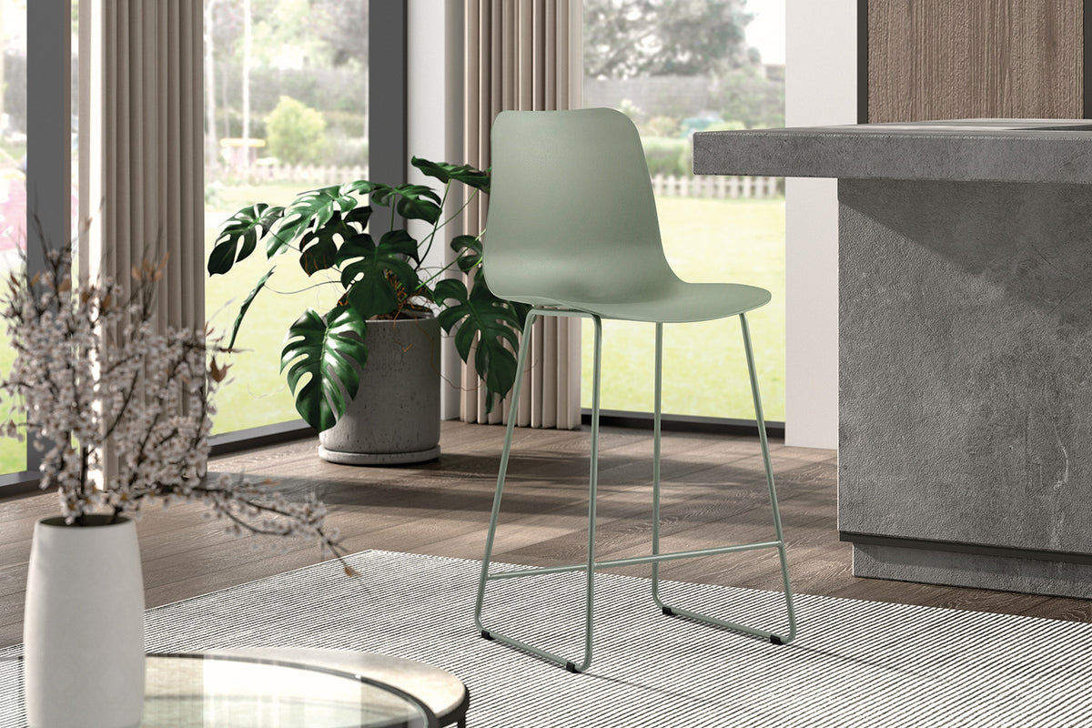 Rousseau - Barstoel Marie PP Grijs-groen - 100.5x51x44cm