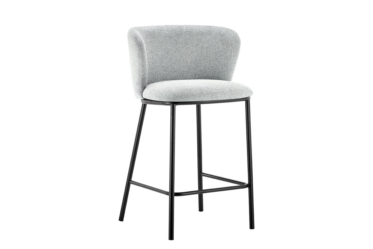 Rousseau - Barstoel Arthur Stof Lichtgrijs - 88.5x53x50.5 cm