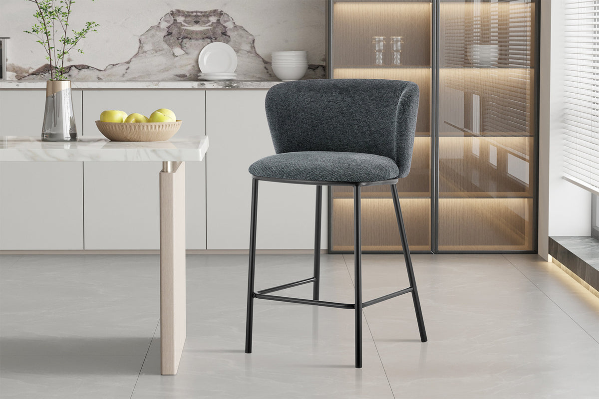 Rousseau - Barstoel Arthur Stof Donkergrijs - 88.5x53x50.5 cm