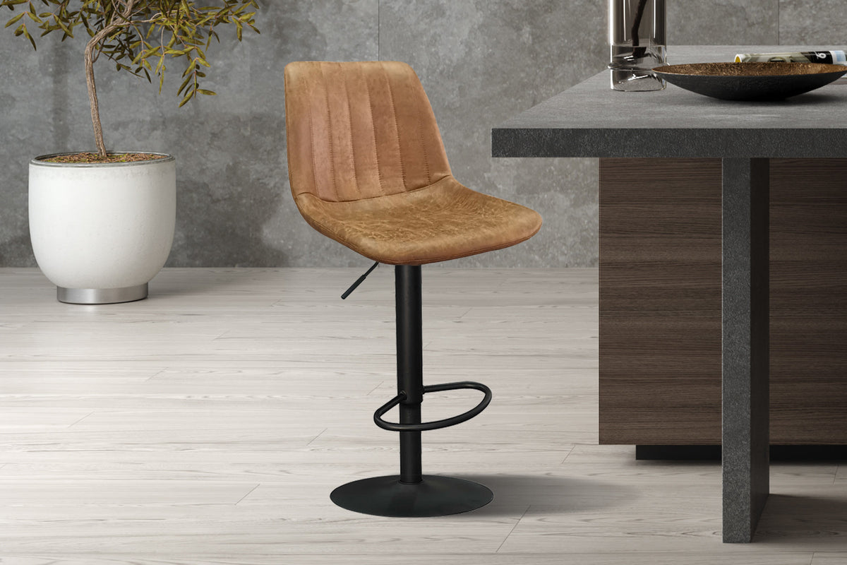Rousseau - Barstoel Barcelona PU Cognac - DEC7998 - 89x43x50 cm