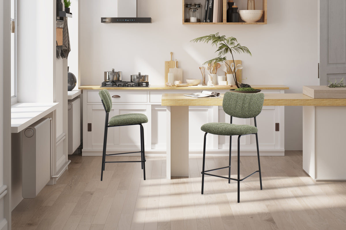 Rousseau - Chaise de bar Antura Tissu Vert - 97x46x53 cm