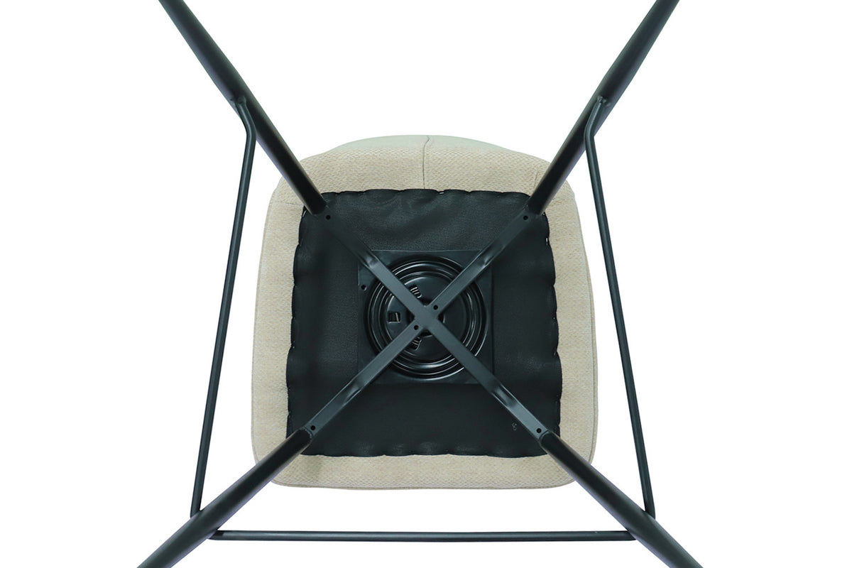 Rousseau - Tabouret de bar Lara - Tissu Ecru - 103x48x56 cm