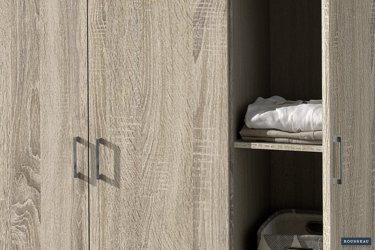 Rousseau - Armoire Ray 3 portes Sonoma - 180x117,5x50 cm