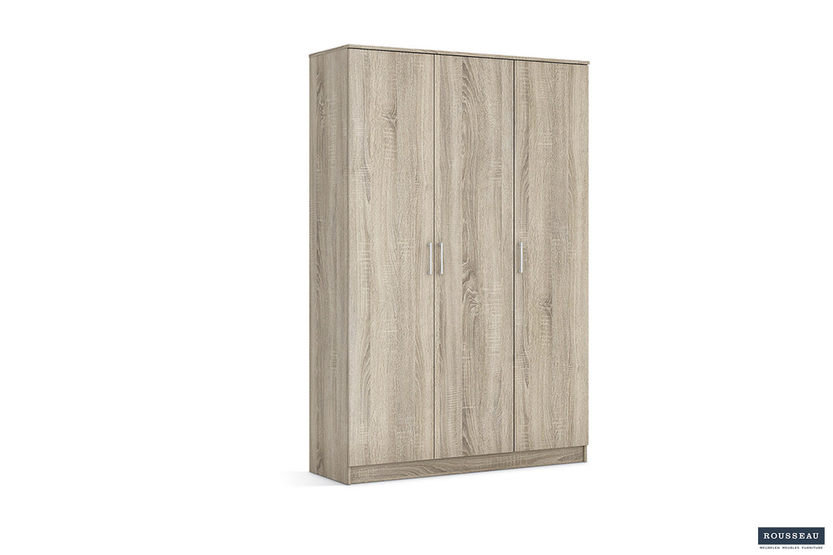 Rousseau - Armoire Ray 3 portes Sonoma - 180x117,5x50 cm
