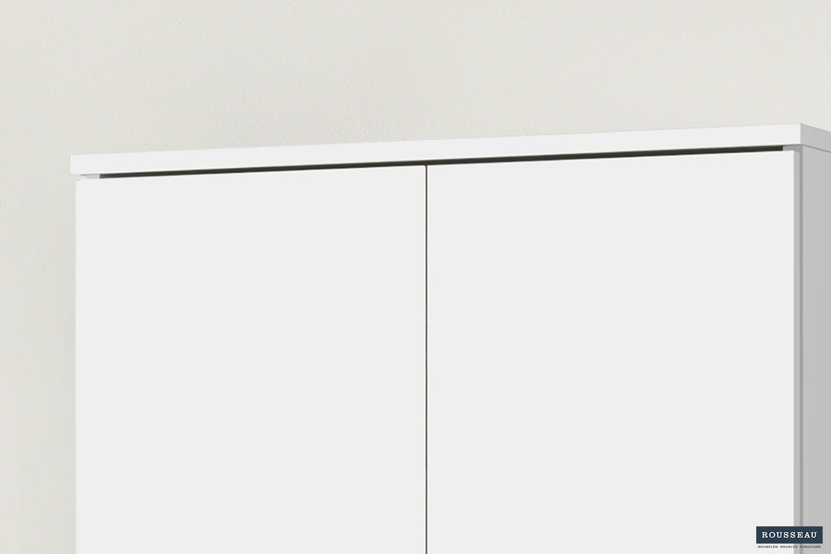 Rousseau - Opbergkast Ray 2 deuren en 4 legplanken Wit - 180x60x40 cm