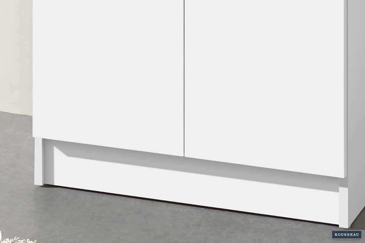 Rousseau - Opbergkast Ray 2 deuren en 4 legplanken Wit - 180x60x40 cm