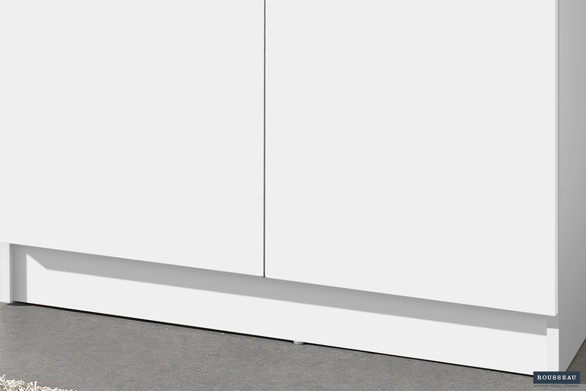 Rousseau - Opbergkast Ray 2 deuren en 4 legplanken Wit - 180x80x40 cm