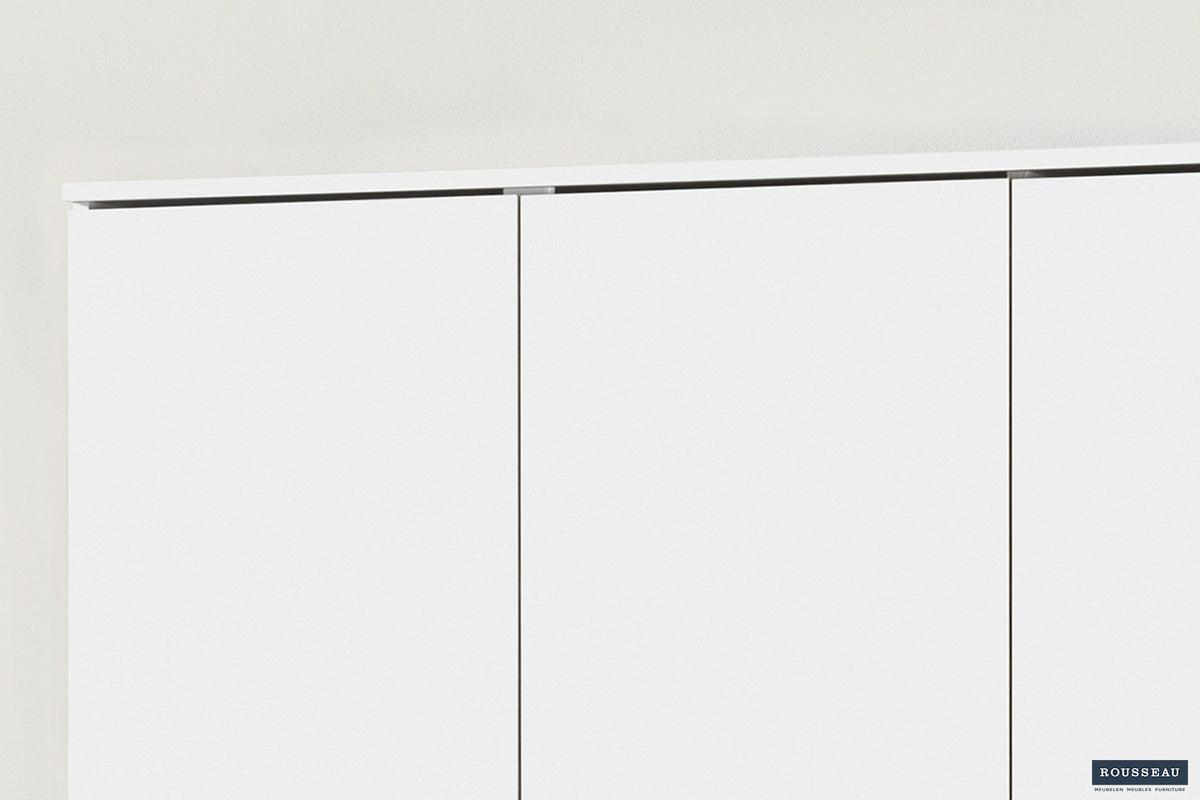 Rousseau - Opbergkast Ray 3 deuren en 4 legplanken Wit - 180x120x40 cm
