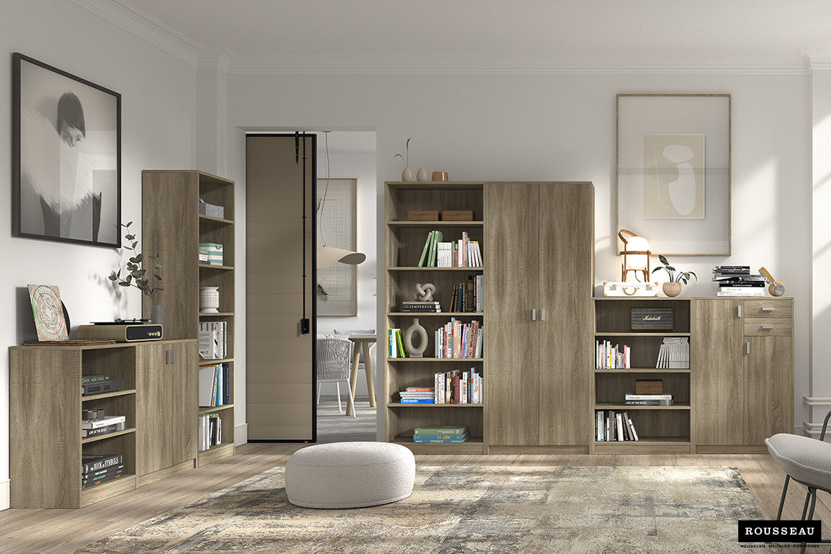 Rousseau - Boekenkast Space - Sonoma - 110x72x36 cm