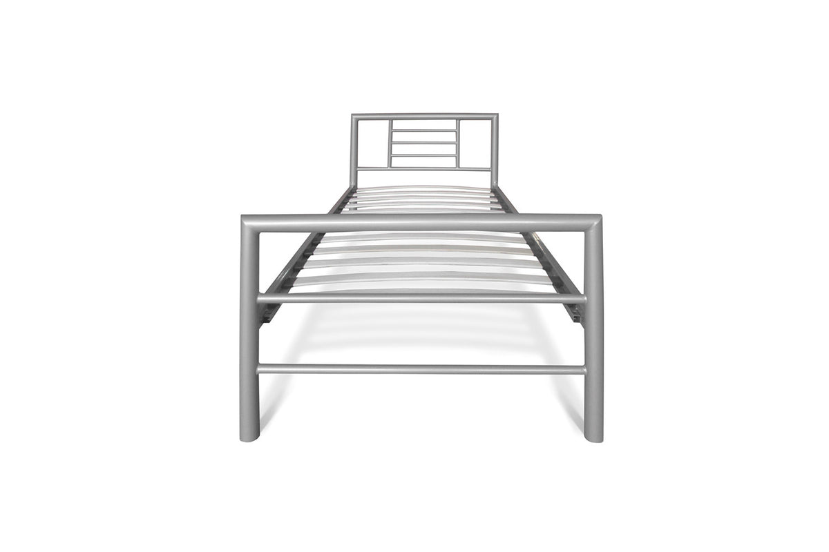 Rousseau - Lit simple Sandro 90x200 avec sommier à lattes Gris - 60x92x212 cm