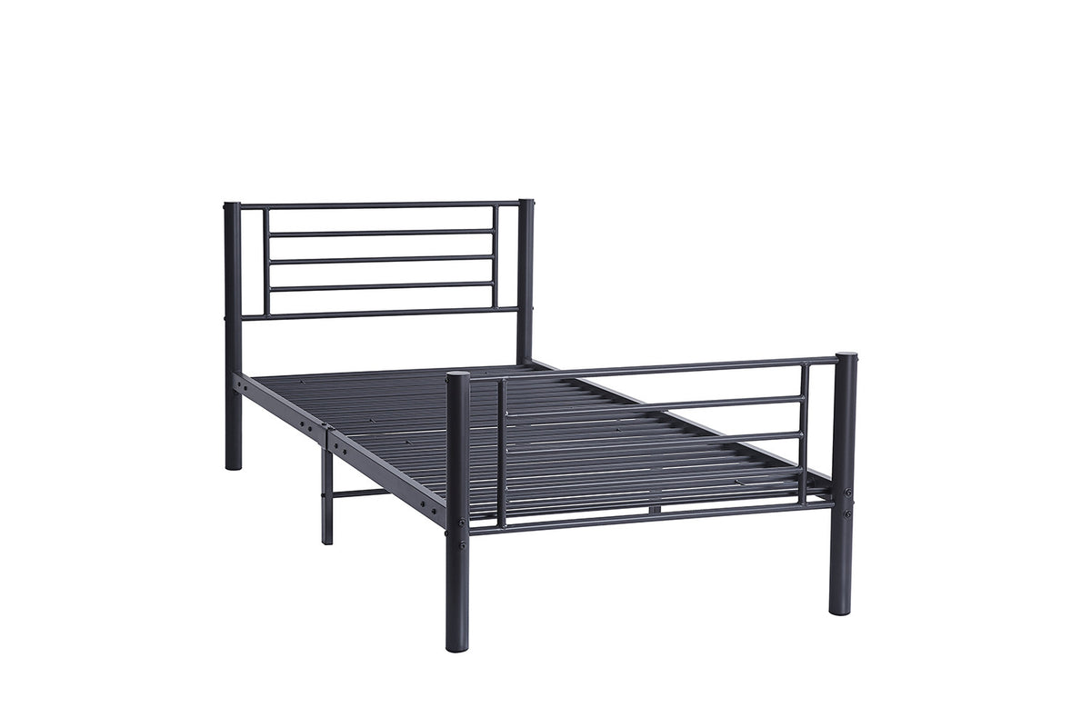 Rousseau - Eenpersoonsbed Sammy 90x200 Metaal Donkergrijs - 80x97.5x211 cm