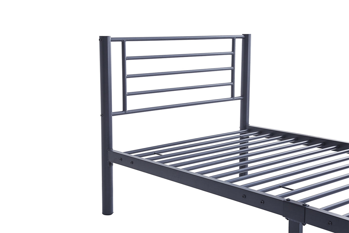 Rousseau - Eenpersoonsbed Sammy 90x200 Metaal Donkergrijs - 80x97.5x211 cm