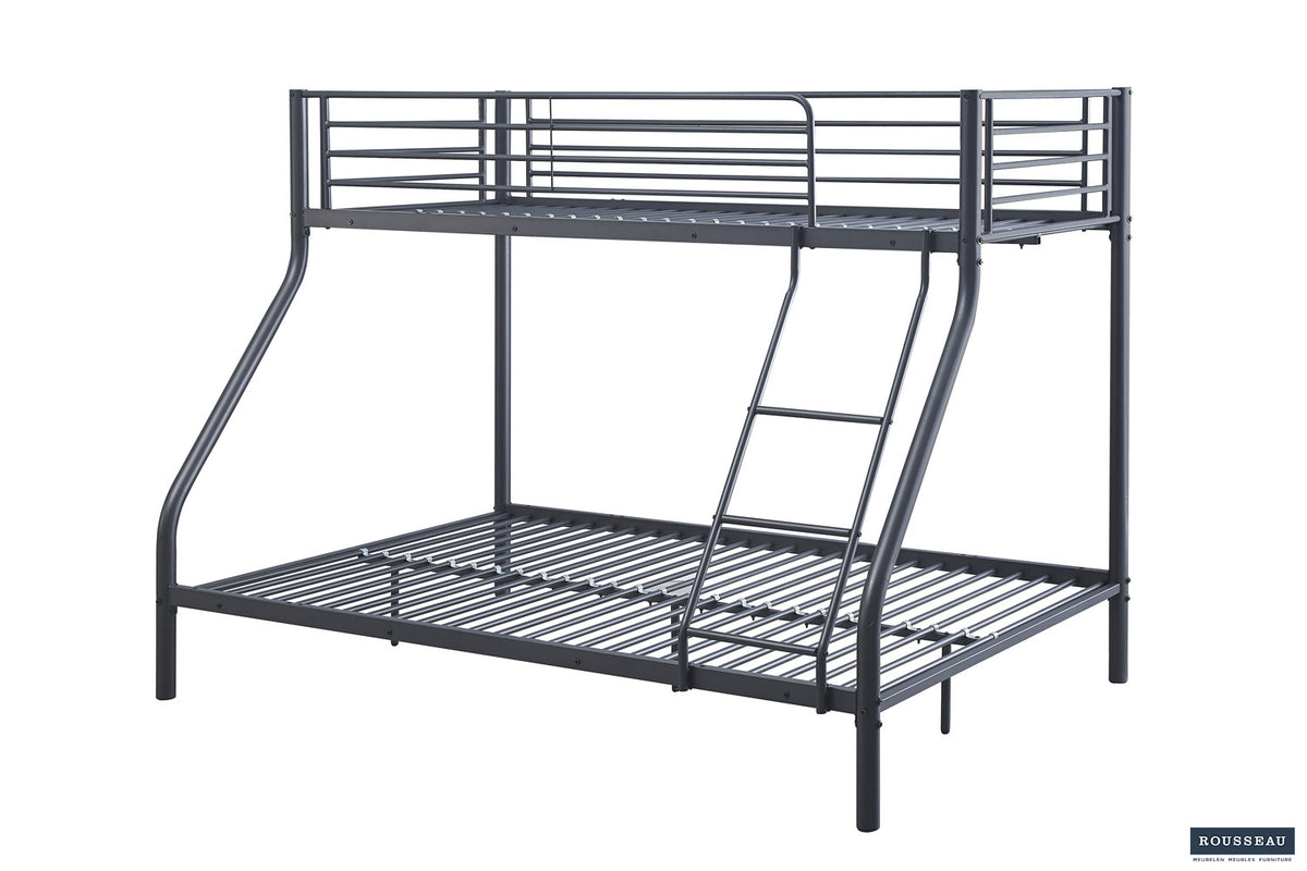 Rousseau - Stapelbed Trio metaal140/90x200 Donkergrijs - 158x147.5x210 cm