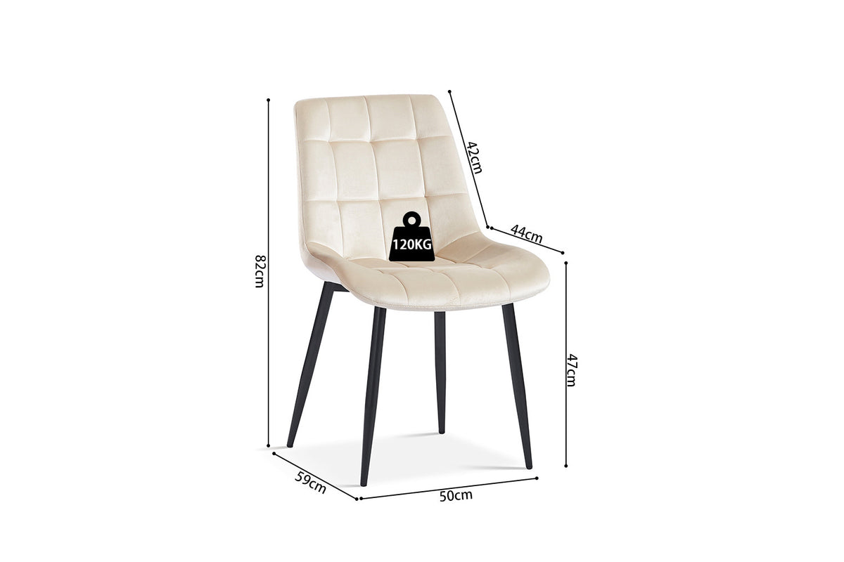Rousseau - Stoel Juta - Fluweel Beige - 82x50x59 cm