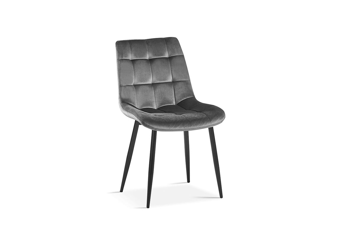 Rousseau - Chaise Juta - Velours Gris Foncé - 82x50x59cm
