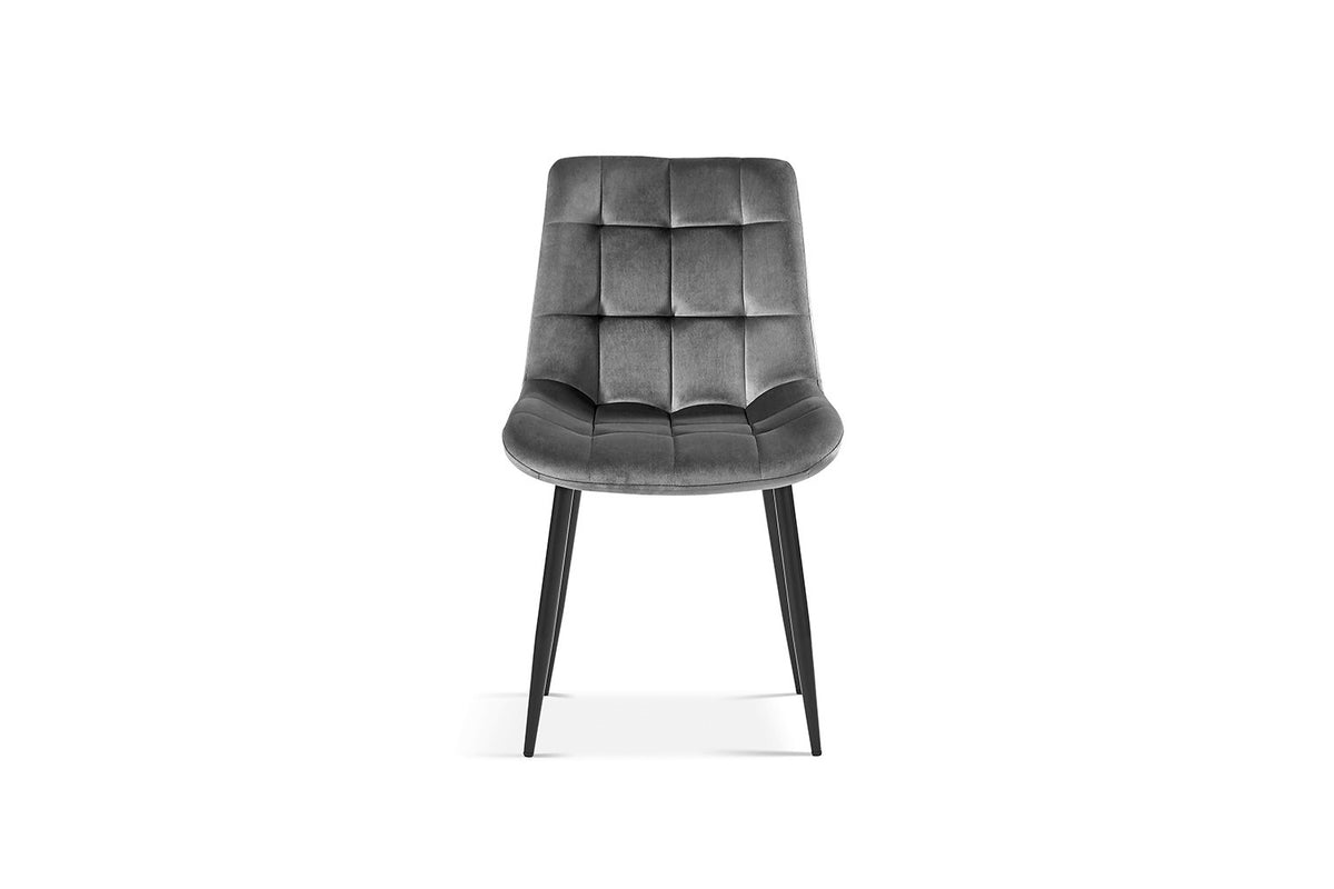 Rousseau - Chaise Juta - Velours Gris Foncé - 82x50x59cm