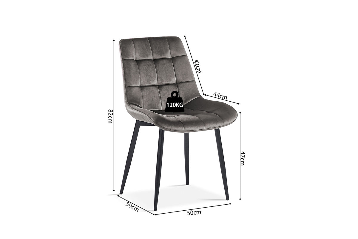 Rousseau - Stoel Juta - Fluweel Taupe - 82x50x59 cm