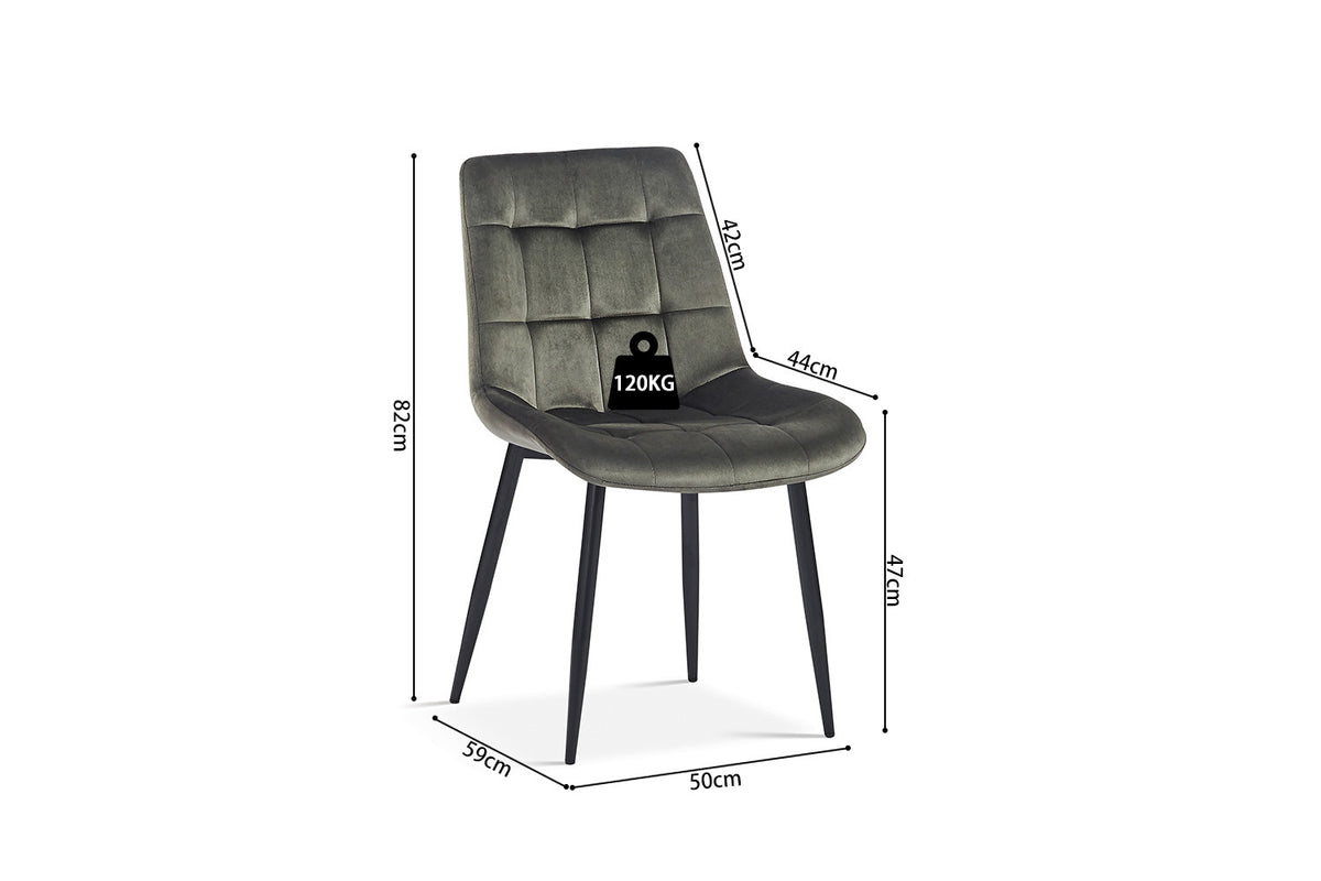Rousseau - Stoel Juta - Fluweel Groen - 82x50x59 cm