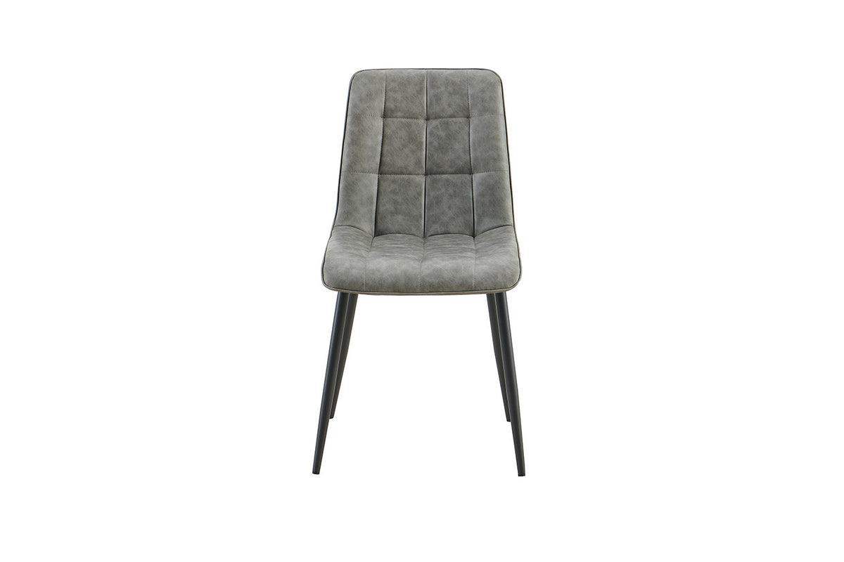 Rousseau - Lot de 4 chaises Furas Vintage - PU Gris - 88x46.5x59.5 cm