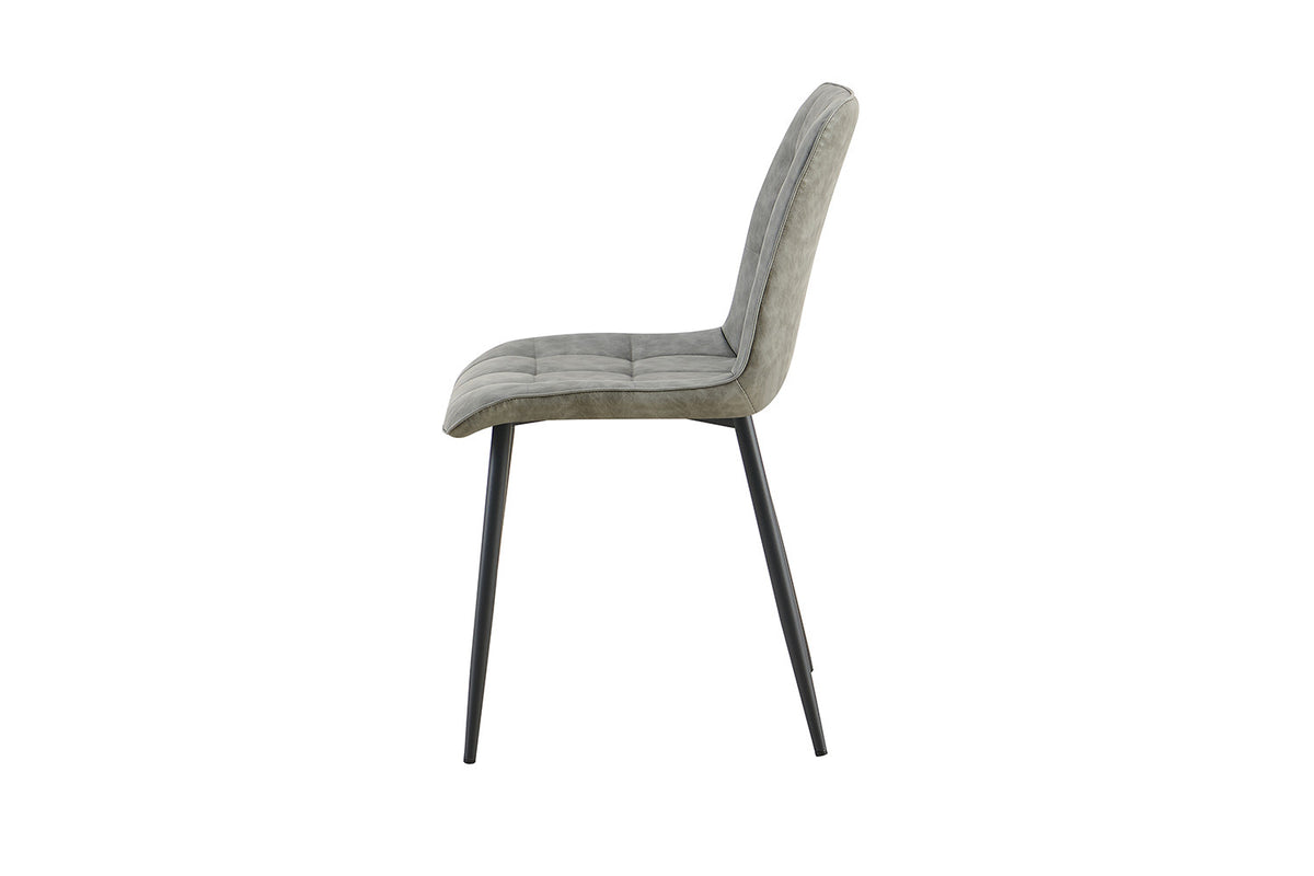 Rousseau - Lot de 4 chaises Furas Vintage - PU Gris - 88x46.5x59.5 cm