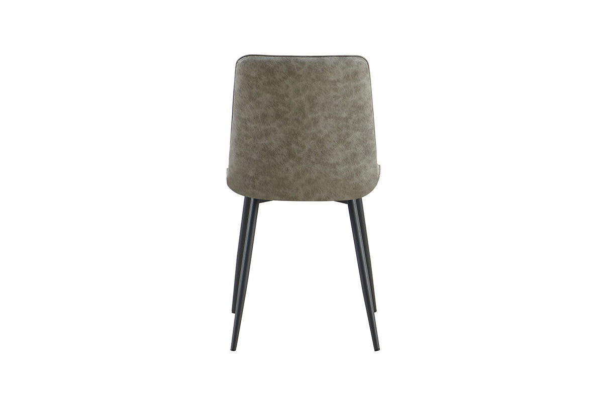 Rousseau - Lot de 4 chaises Furas Vintage - PU Gris - 88x46.5x59.5 cm