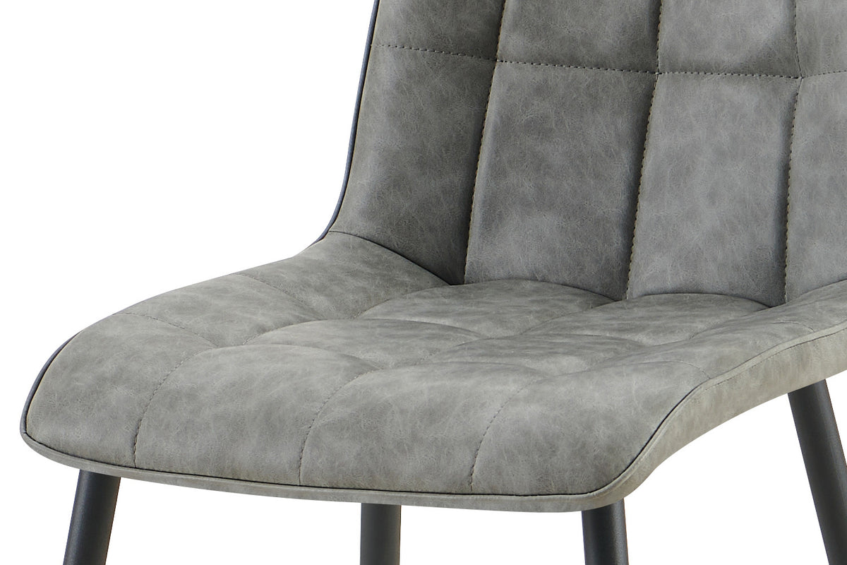 Rousseau - Lot de 4 chaises Furas Vintage - PU Gris - 88x46.5x59.5 cm