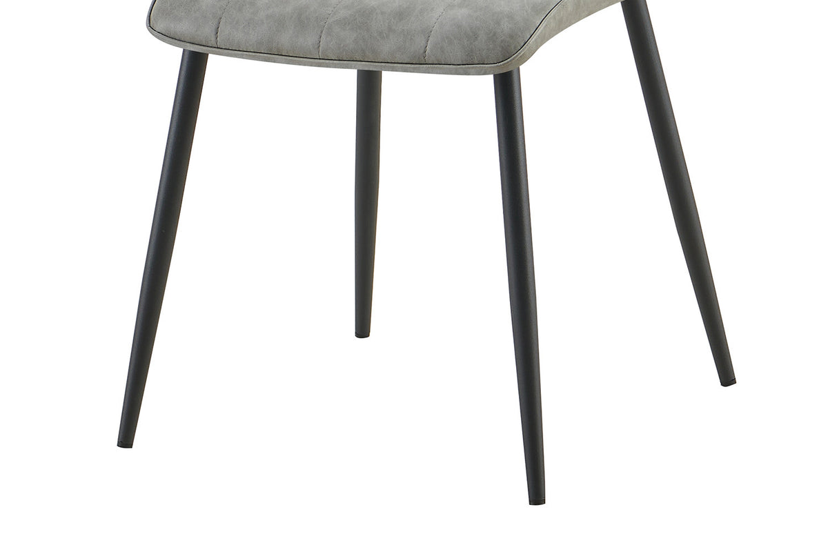 Rousseau - Lot de 4 chaises Furas Vintage - PU Gris - 88x46.5x59.5 cm