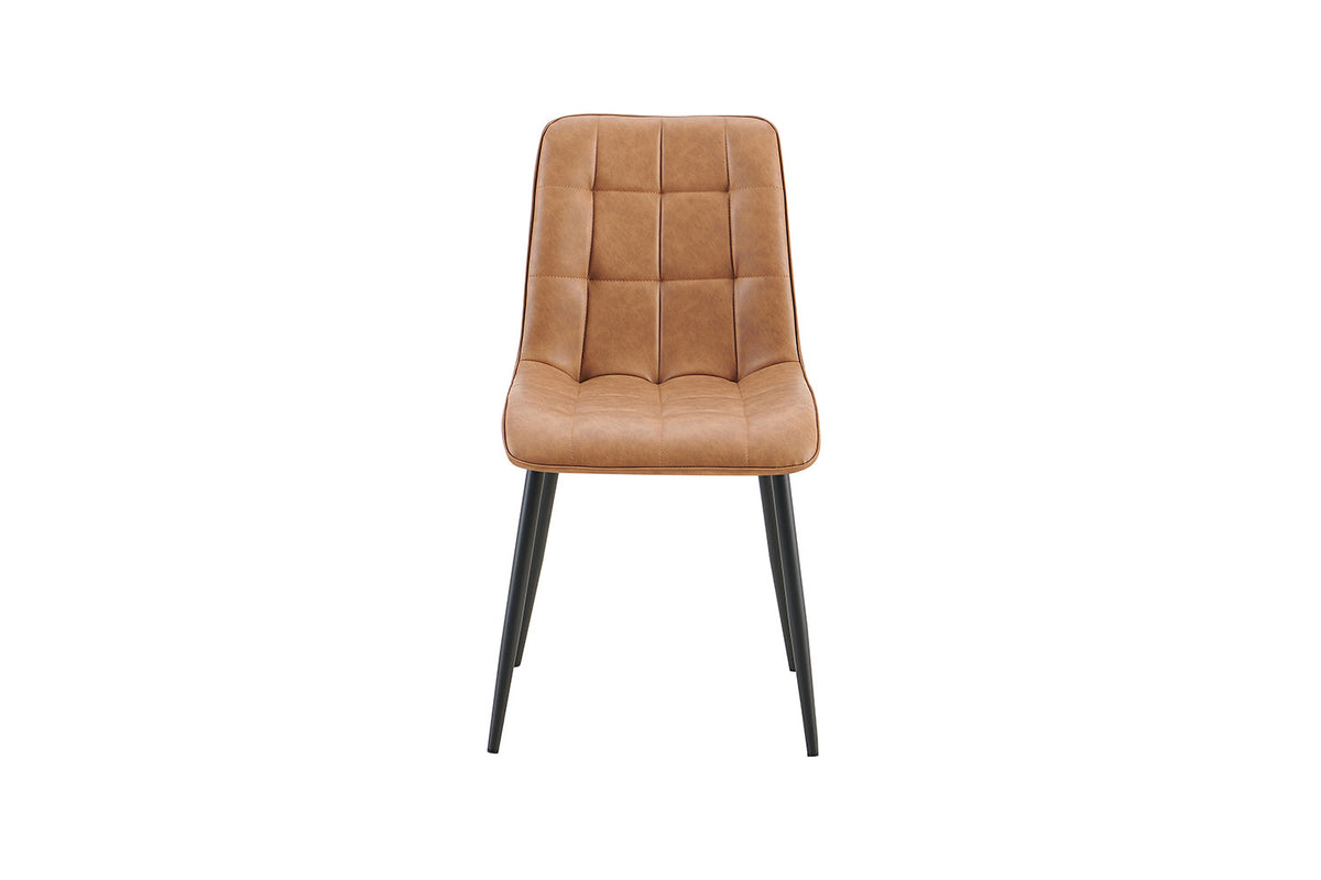 Rousseau - Set van 4 stoelen Furas Vintage PU - Cognac - 88x46.5x59.5 cm