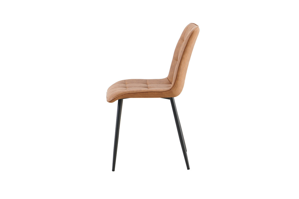 Rousseau - Set van 4 stoelen Furas Vintage PU - Cognac - 88x46.5x59.5 cm