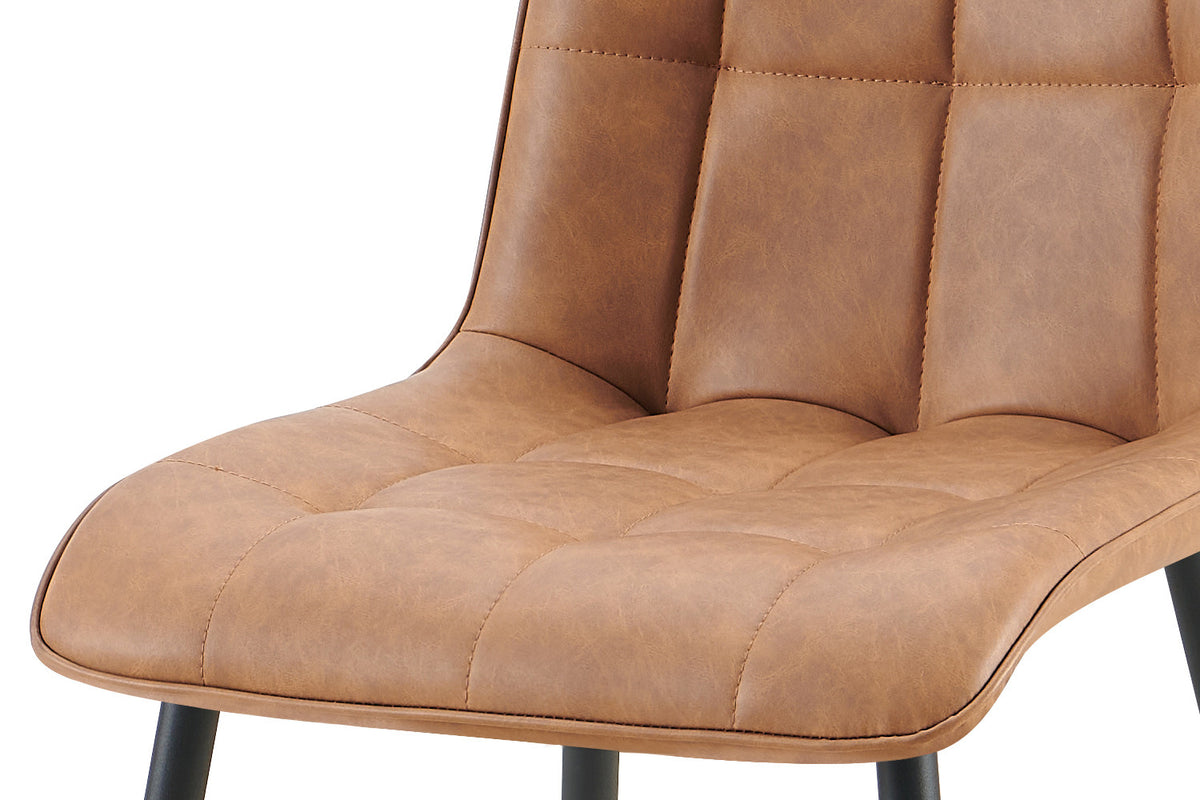 Rousseau - Set van 4 stoelen Furas Vintage PU - Cognac - 88x46.5x59.5 cm