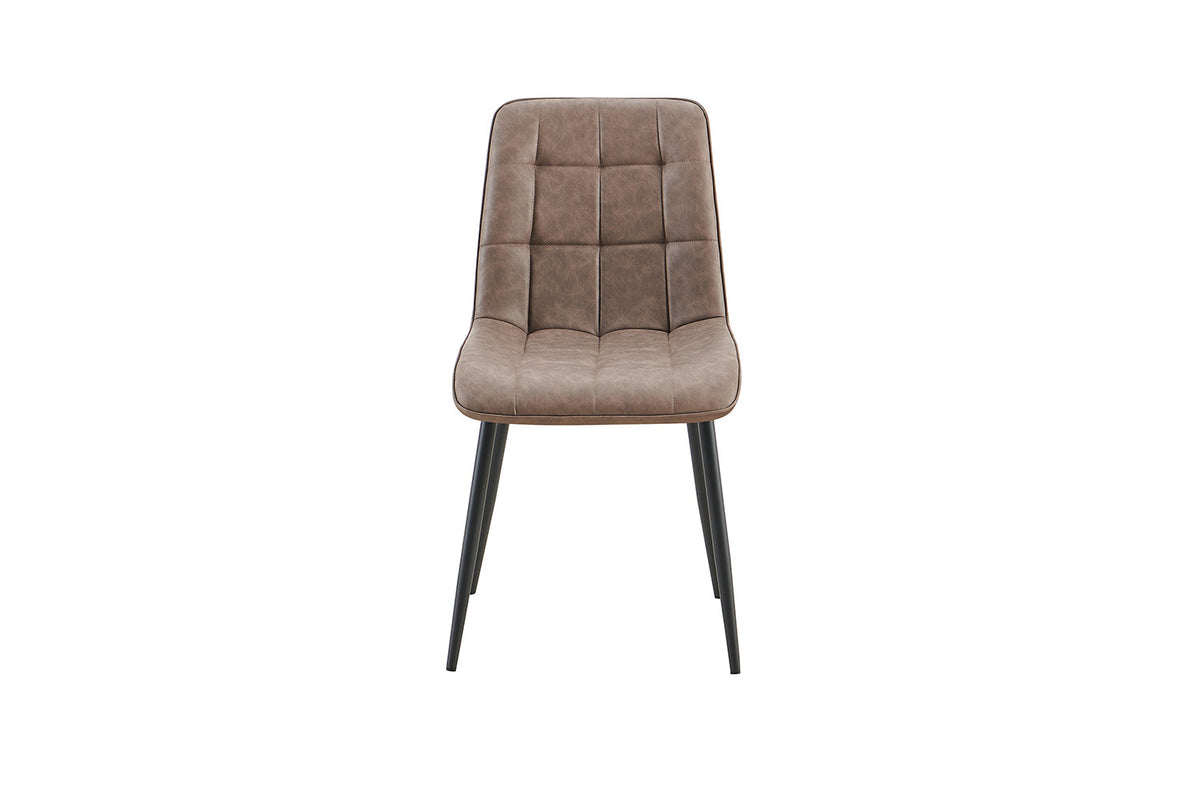 Rousseau - Set van 4 stoelen Furas Vintage PU Bruin - 88x46.5x59.5 cm